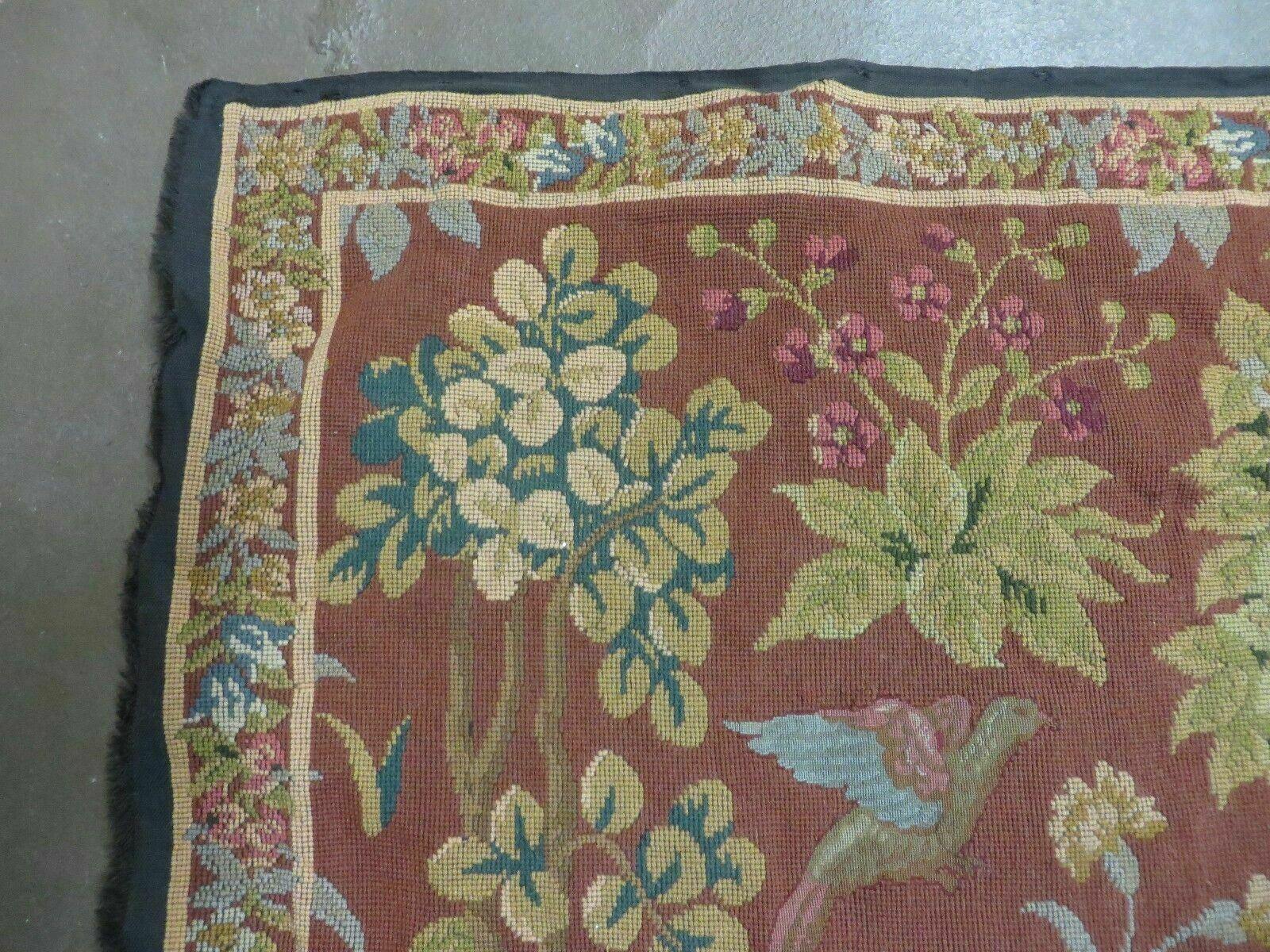 4' X 5' Antique Tapestry Belgium Handmade Petitpoint Needlepoint One Of A Kind - Jewel Rugs