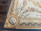 Chinese Aubusson Rug 10x14, Elegant Flatweave Rug, Hand Woven Aubusson Savonnerie Carpet, Vintage Aubusson Rug, Beige and Blue Wool Aubusson - Jewel Rugs