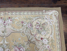 French Aubusson Rug 5x7, European Savonnerie Carpet 5 x 7 Flat Weave Handwoven, Wool & Silk, Light Colors, Floral Elegant Chinese Aubusson - Jewel Rugs