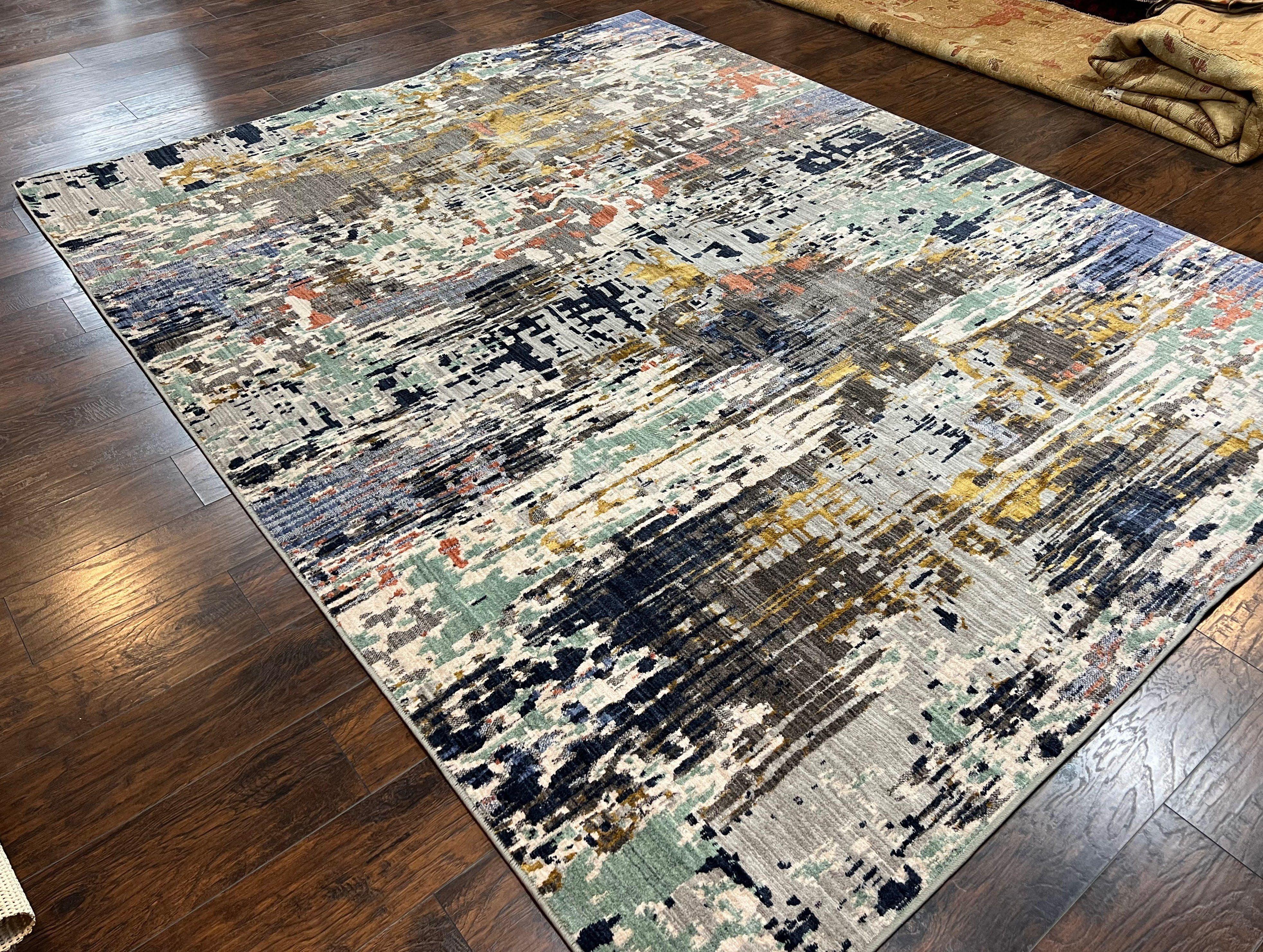 Abstract Area Rug 8x10, Modern Multicolor Carpet, Living Room Rug, Bedroom Rug 8 x 10 ft, Dining Room Rug - Jewel Rugs