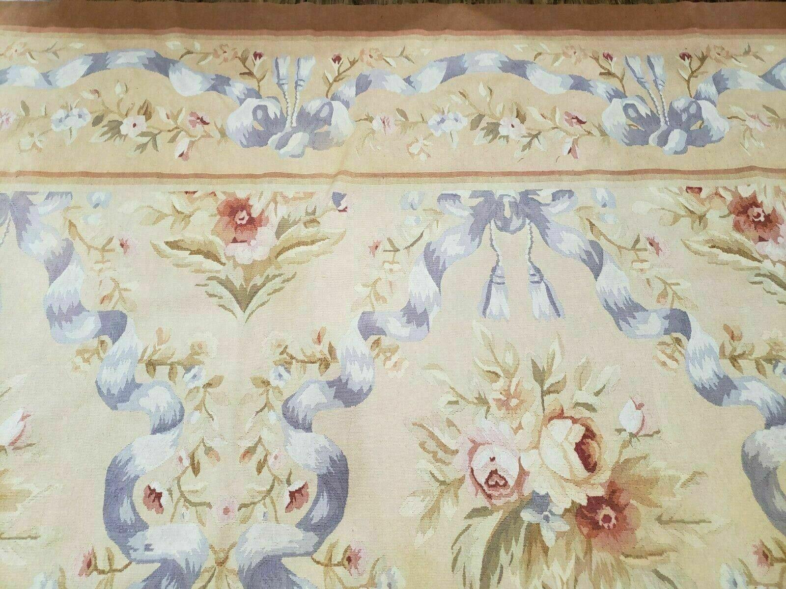 12' X 18' Magnificent Handmade Wool Rug Aubusson Weave Savonnerie Flat Pile - Jewel Rugs