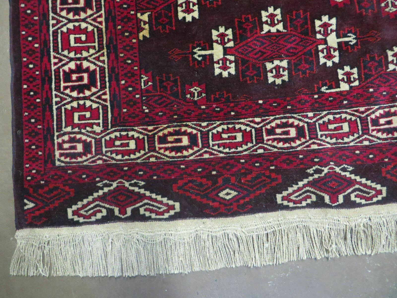 7' X 10' Antique Handmade Yamud Turkoman Wool Rug Excellent - Jewel Rugs