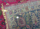 9' X 12 Antique 1920s Handmade Agra Indo Rug Beautiful Wine Red Vegetable Dye - Jewel Rugs