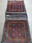 19" X 41" Antique Tribal Nomad Hand Woven Turkish Double Saddle Bag Dark Red - Jewel Rugs