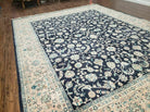 8' X 10' 5" Fine Handmade Chinese Allover Oriental Wool Rug Carpet Navy Blue - Jewel Rugs