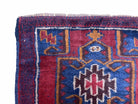 2' 8" X 4' 4" Vintage Handmade Tribal Wool Rug Balouchi Rug Afghan Rug Red Blue - Jewel Rugs