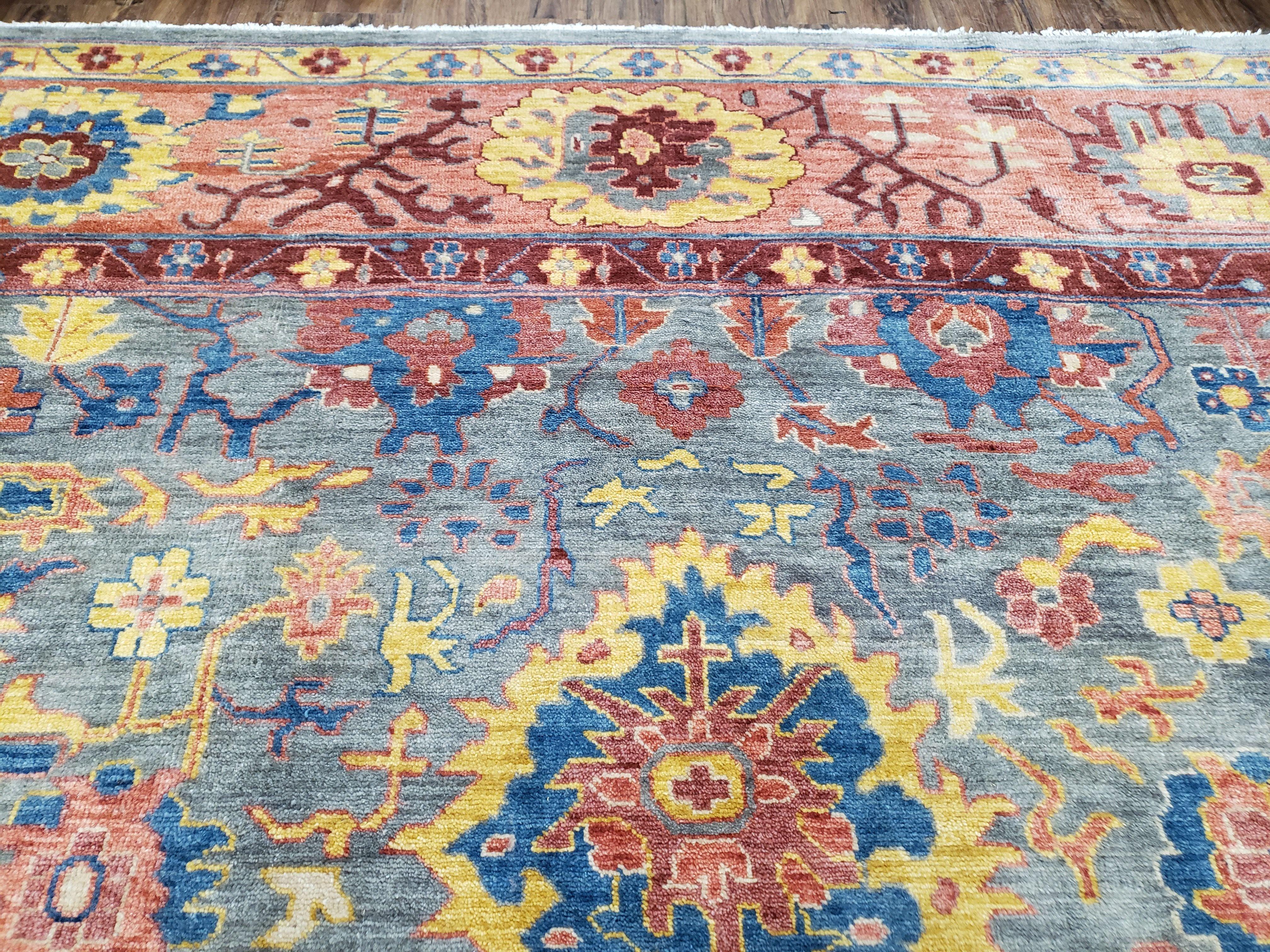 9x12 Safavieh Rug Sultanabad Collection Indian Carpet Wool Pile Colorful Playroom Rug Red Blue Yellow Wow - Jewel Rugs