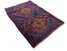 3' x 4' 5" Vintage Handmade Tribal Balouchi Rug Afghan Rug Brown Red Blue - Jewel Rugs