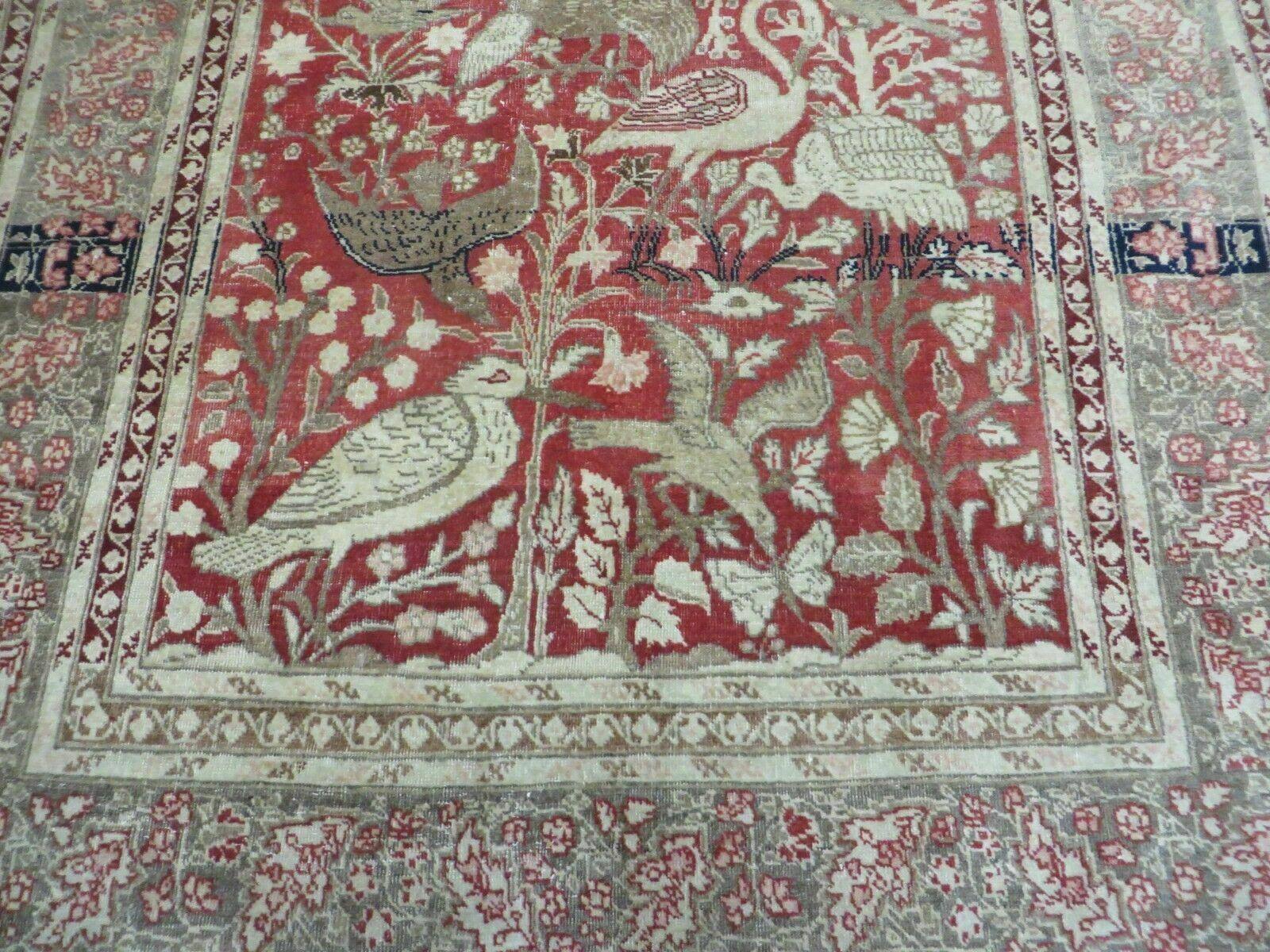 4' X 6' Antique Handmade Turkish Tree Of Life Oriental Wool Rug Birds Red - Jewel Rugs