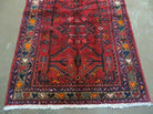 Persian Runner Rug 3.4 x 9.7, Persian Nahavand Hamadan Runner, Antique Wool Oriental Tribal Runner, Handmade Hand Knotted Runner, Red Navy Blue, Hallway Kitchen Runner - Jewel Rugs