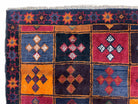 2' 9" X 4' 3" Vintage Handmade Tribal Wool Rug Balouchi Afghan Rug Blue Red 3x5 - Jewel Rugs