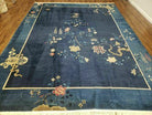 9' X 12' Vintage Hand Made Art Deco Nichols Peking Chinese Rug Carpet Blue Nice - Jewel Rugs