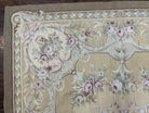 French Aubusson Rug 5x7, European Savonnerie Carpet 5 x 7 Flat Weave Handwoven, Wool & Silk, Light Colors, Floral Elegant Chinese Aubusson - Jewel Rugs