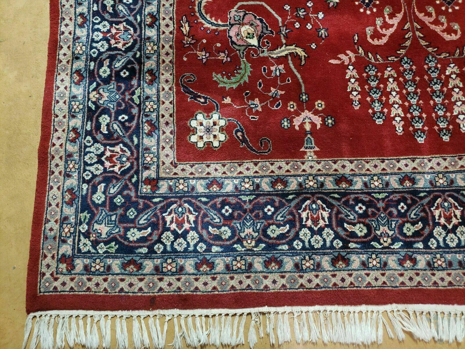 6' X 9' Vintage Handmade Indo Persian Wool Rug Veg Dyes Nice Red - Jewel Rugs