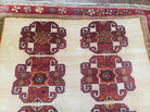 Vintage Persian Gabbeh Rug, Dark Red & Cream, Hand-Knotted, 5' x 6' 4" - Jewel Rugs