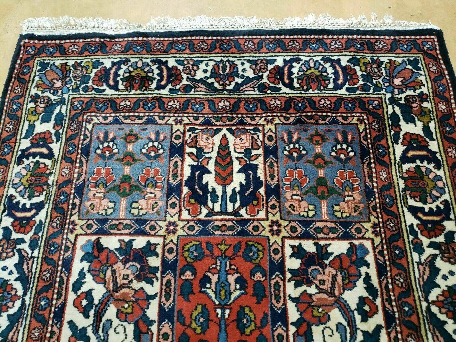 4' X 6' Vintage Handmade Indian Panel Design Wool Rug Veg Dyes - Jewel Rugs