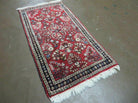 2' 1" X 4' Handmade Vintage Red Indian Wool Rug Organic Dues Red Nice # 21 - Jewel Rugs