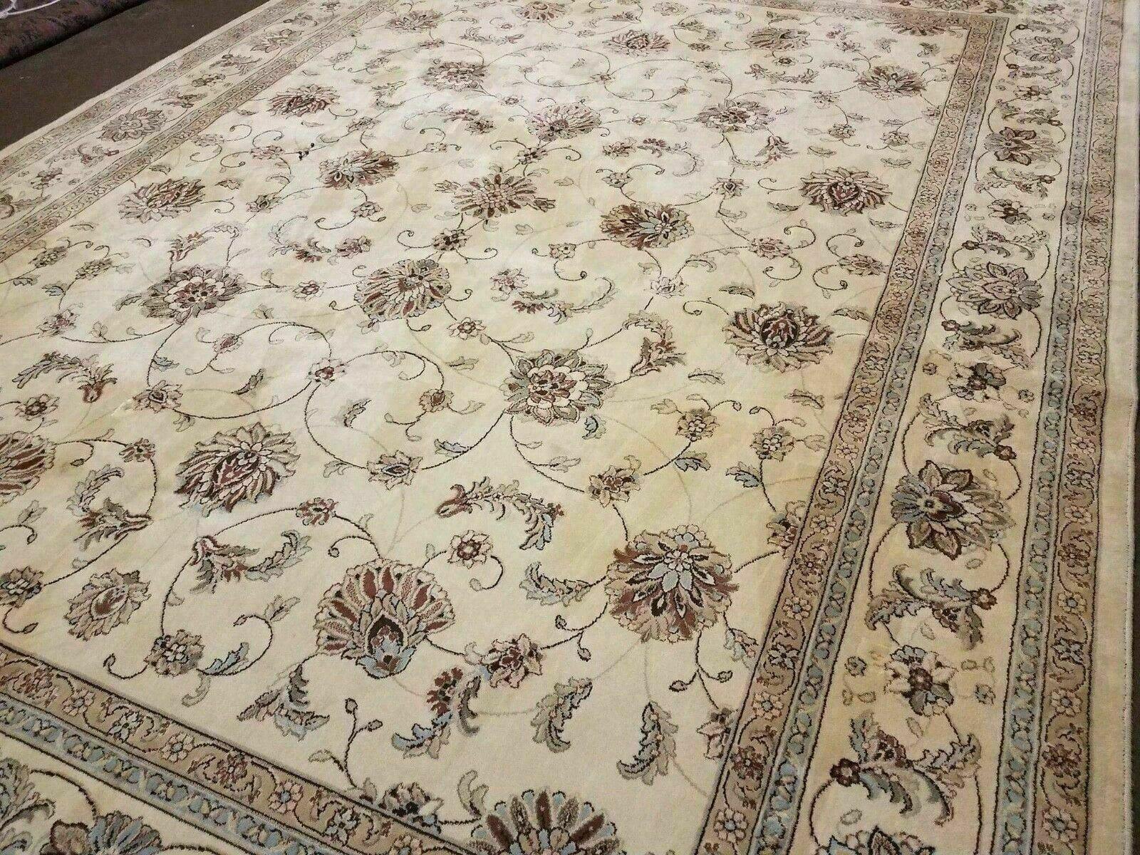 8' X 10' Vintage Cashmere Finish Rug Oriental Floral Machine Made USA Beige Nice - Jewel Rugs