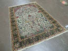 4' X 6' Handmade Indo Kashmir Wool Rug Deer Panter Bird Tree Of Life - Jewel Rugs