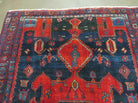 4' 6" X 8' 2" Antique Handmade India Tribal Geometric Wool Rug Red Blue # 129 - Jewel Rugs