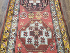 Antique Caucasian Kazak Runner Rug 10.5 ft Long, Red Orange Hand-Knotted Wool Carpet, 3x11 Oriental Runner, Shabby Chic, Boho Rug - Jewel Rugs