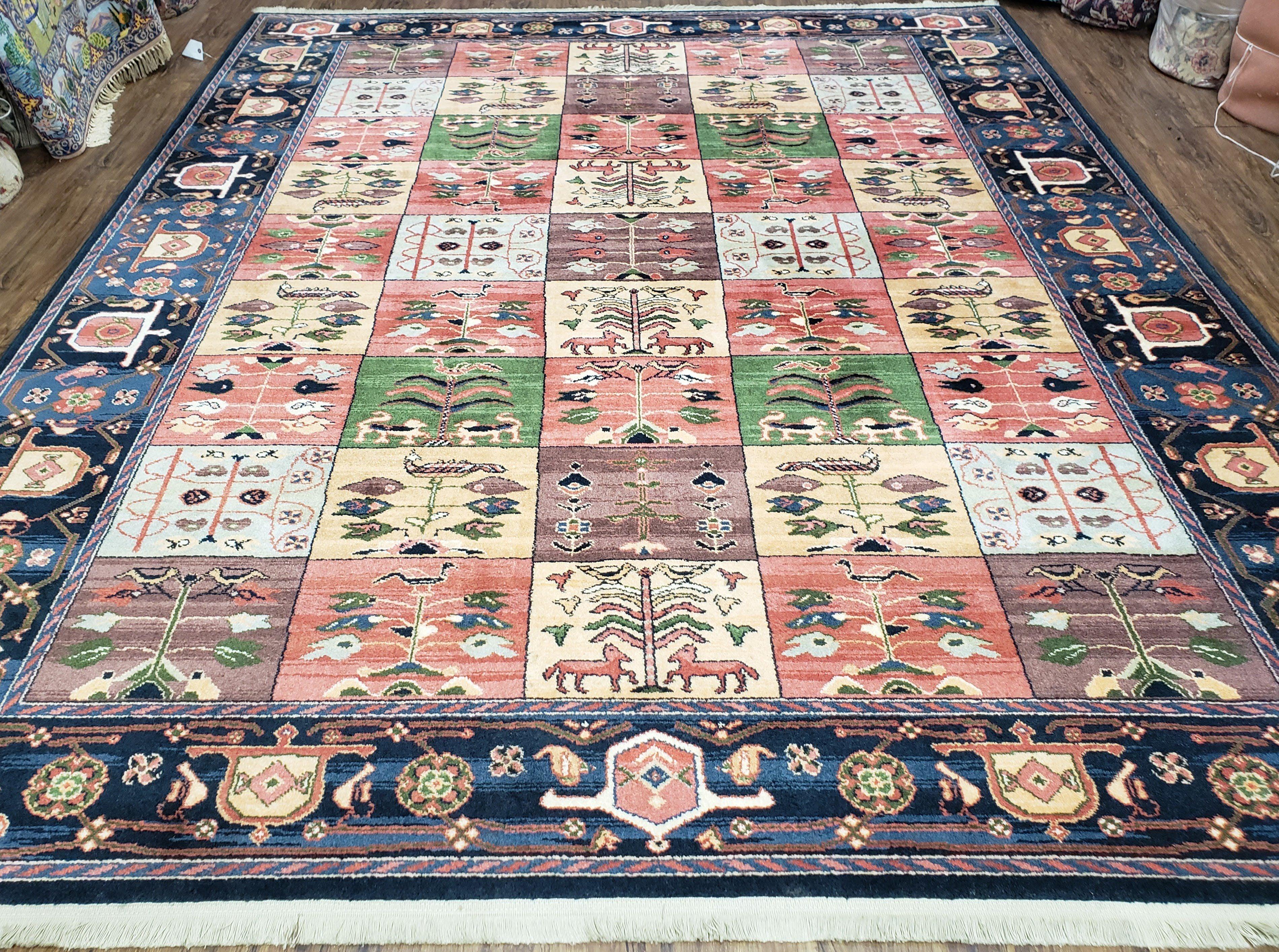 Karastan Rug 8'8" x 10' 6", Chahar Mahal Village Garden 605 Rug, Large Karastan Wool Area Rug, Vintage Karastan Carpet, Discontinued, Panel - Jewel Rugs