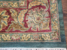 Large Indian Room Sized Rug 10x14, Indo Mahal Sultanabad Area Rug Dark Green Red, Wool Hand-Knotted Large Floral Carpet Soft Living Room Rug - Jewel Rugs