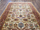 Karastan Rug English Manor Stratford #2120, Discontinued Karastan Carpet 5'2" x 7' 8", Cream & Red Vintage Karastan Wool Traditional Rugs - Jewel Rugs