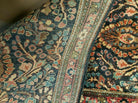 2' X 4' Antique Handmade Sarouk Floral Wool Rug Blue Organic Vegetable Dye Nice - Jewel Rugs