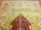 4' 5" X 7' Antique HandmadeTurkish Prayer Melas Oushak Wool Rug Mehrab Nice - Jewel Rugs