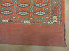 2.5' X 4' Antique Handmade Turkoman Tribal Wool Rug Cushion Case Yamud Diamond - Jewel Rugs