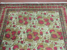 5' X 6' Antique Handmade India Floral Oriental Wool Rug Roses Flowers Traditional Contemporary Design - Jewel Rugs