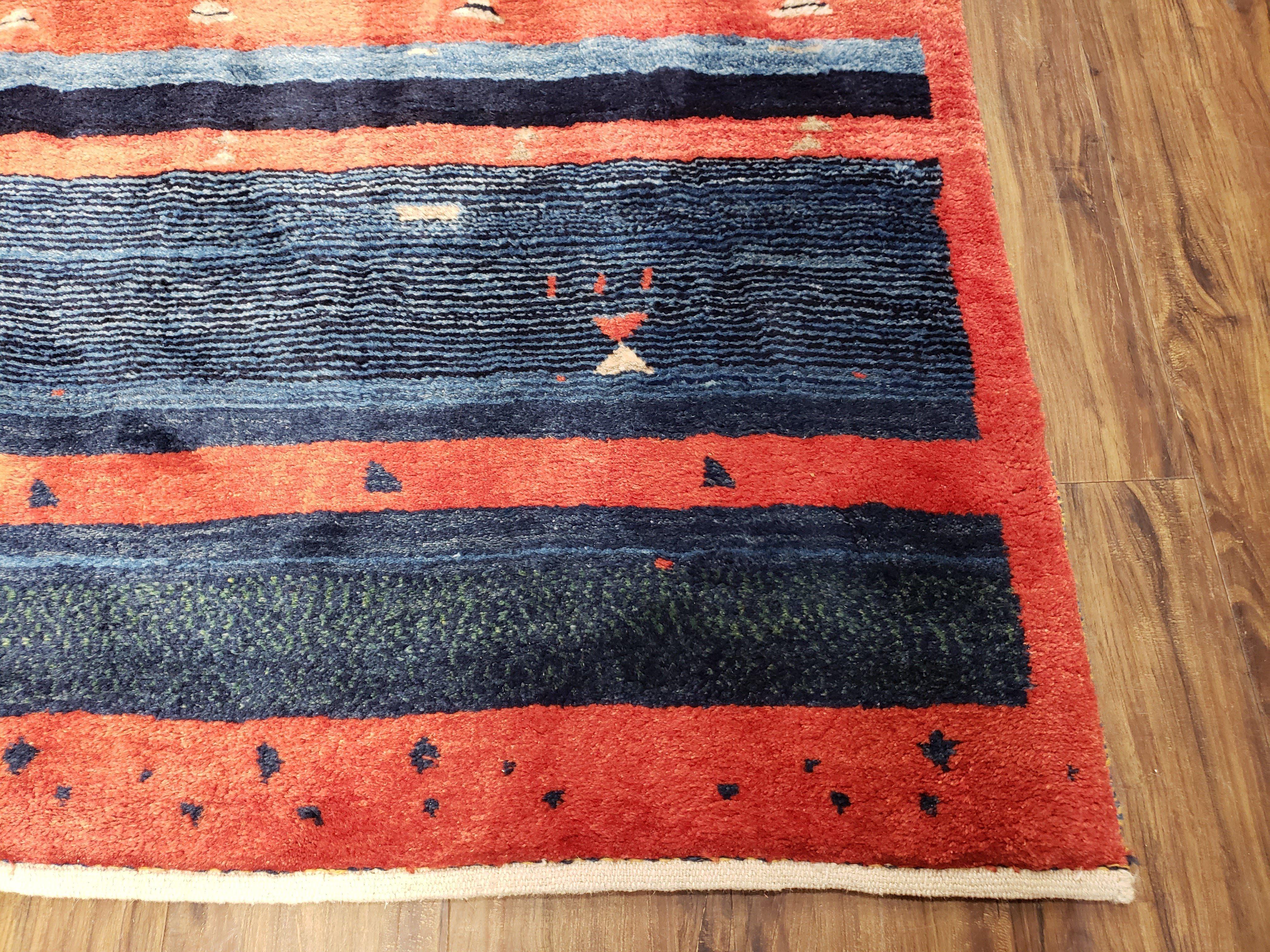 Colorful Persian Gabbeh Rug 4x6, Soft Pile, Colorful Rug, Handmade Hand Knotted Wool Carpet, Home Office Rug, Area Rug for Bedroom 4 x 6 ft - Jewel Rugs