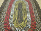 4' X 6' Vintage Handmade American Braided Rug Runner Oval Brown Red Yellow - Jewel Rugs