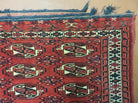 2.5' X 4' Antique Handmade Yamud Turkoman Tribal Wool Rug Bag Elephant Foot Nice - Jewel Rugs