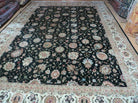 9' X 12' Vintage Handmade Chinese Allover Oriental Wool Silk Rug Nice Black - Jewel Rugs