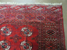 8' X 12' Vintage Handmade Bokhara Turkoman Wool Rug Carpet Red # 583 - Jewel Rugs