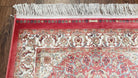 Red & Cream Silk Rug, Small Silk Carpet, Oriental Rug with Medallion, Accent Rug, Bamboo Silk, New, 2.5 x 4 ft Rug Mat, 2' 8" x 4' 1" - Jewel Rugs