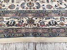 Vintage Indo Persian Area Rug 9x12, Hand-Knotted Wool Oriental Carpet, Ivory Allover Pattern Afshan Indian Rug, Living Room Rug, Dining Room - Jewel Rugs