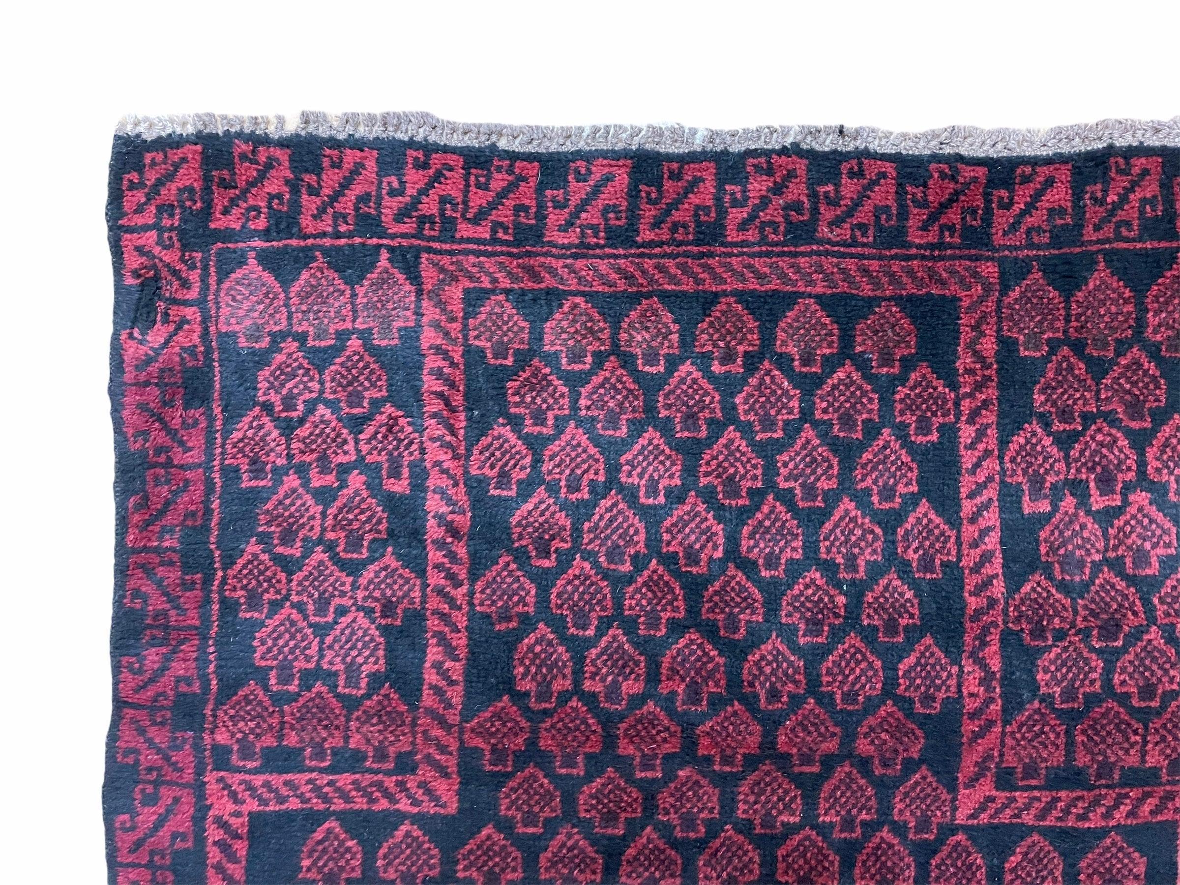 3x5 Handmade Tribal Wool Rug Baluchi Rug Afghan Rug Balouch Red 2.10 x 4.6 Nice - Jewel Rugs