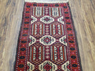 Semi Antique Persian Turkoman Baluch Collectible Rug, Hand-Knoted, Wool, 2'2" x 3'6" - Jewel Rugs