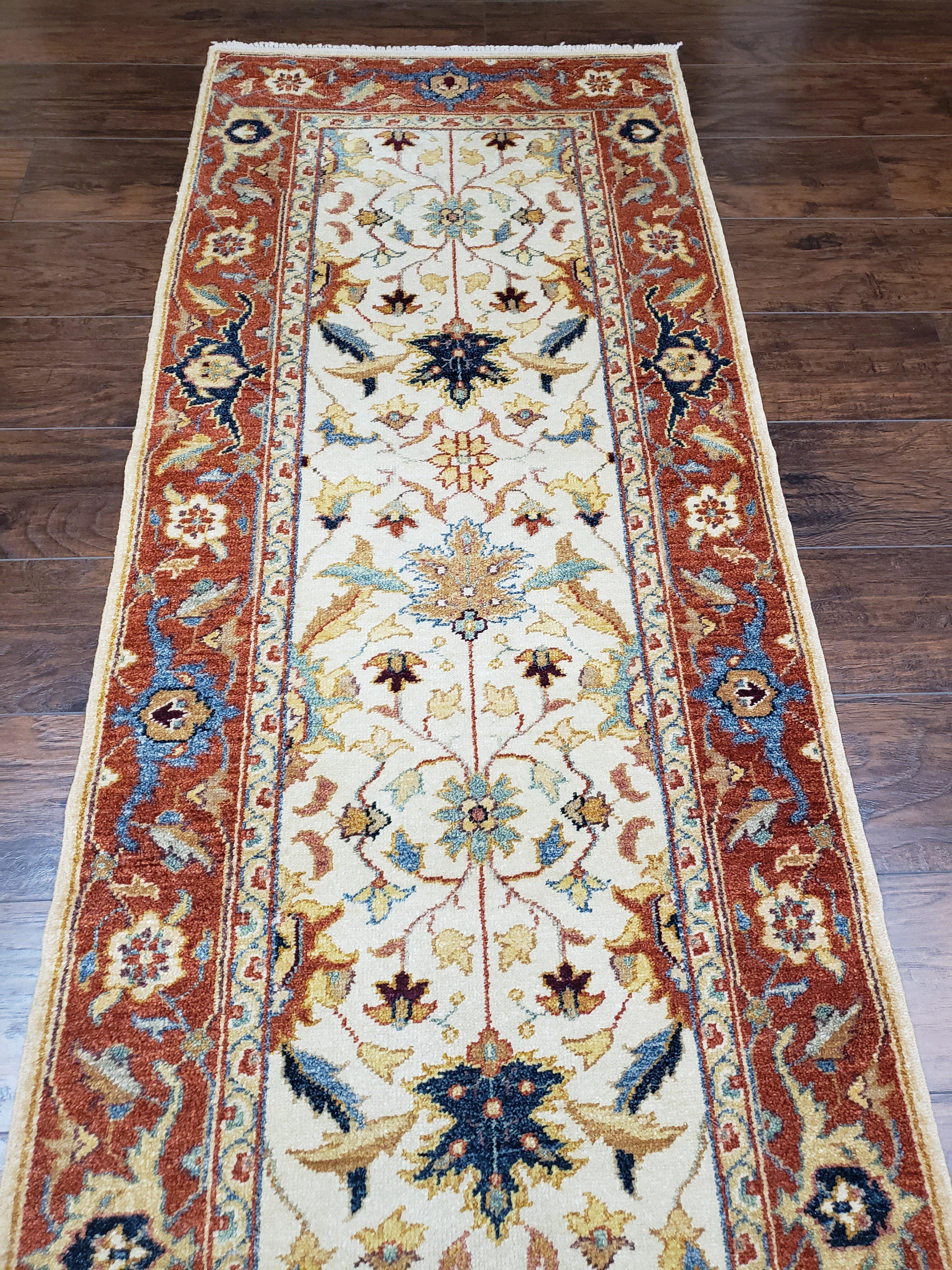 Extra Long Runner Rug, 26 ft Long Runner, Skinny Runner 2.7 x 26, Rug for Hallway, Turkish Oriental Runner, Red Beige Wool Handmade Vintage - Jewel Rugs