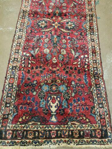 2' 7" X 6' 7" Antique Handmade Wool India Floral Oriental Short Runner Rug Red - Jewel Rugs