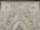 French Aubusson Rug 5x7, European Savonnerie Carpet 5 x 7 Flat Weave Handwoven, Wool & Silk, Light Colors, Floral Elegant Chinese Aubusson - Jewel Rugs