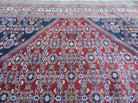 Oversized Persian Shiraz Tribal Rug 13x19, Palace Sized Oriental Carpet, Handmade Hand-Knotted X Large Rug, Red Blue Cream, Allover Herati Pattern - Jewel Rugs