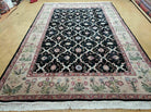 6' X 9' Handmade India Floral Oriental Wool Rug Carpet Hand Knotted Nice Black - Jewel Rugs