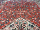 5' 6" X 10' Antique Handmade India Floral Oriental Wool Rug Veg Dyes Red Nice - Jewel Rugs