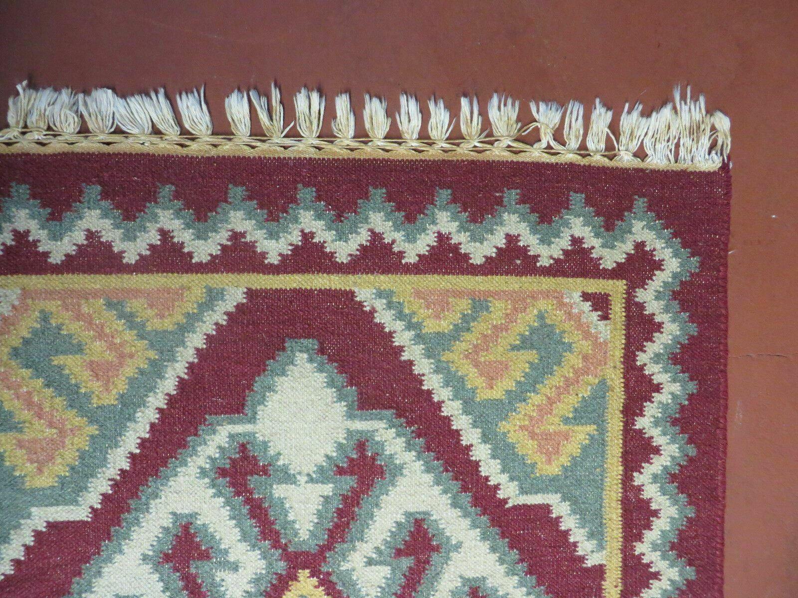 4' X 6' Vintage Handmade Turkish Flat Weave Rug Kilim Wool Caucasian Shirvan Nice - Jewel Rugs