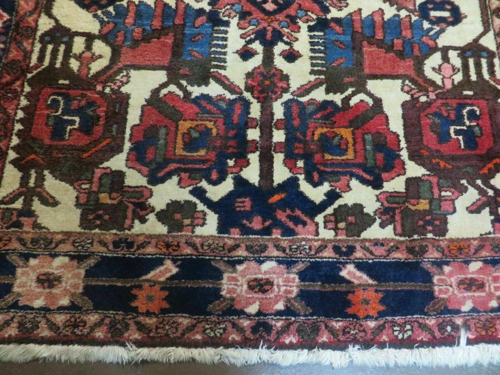 5.5' X 10.5' Antique Handmade Indian Floral Oriental Wool Rug Tribal Veg Dye Nice - Jewel Rugs