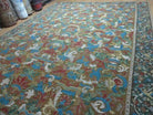 9' X 12' Vintage Hand Made English Needlepoint Wool Rug Monkey Rooster Bird Nice - Jewel Rugs